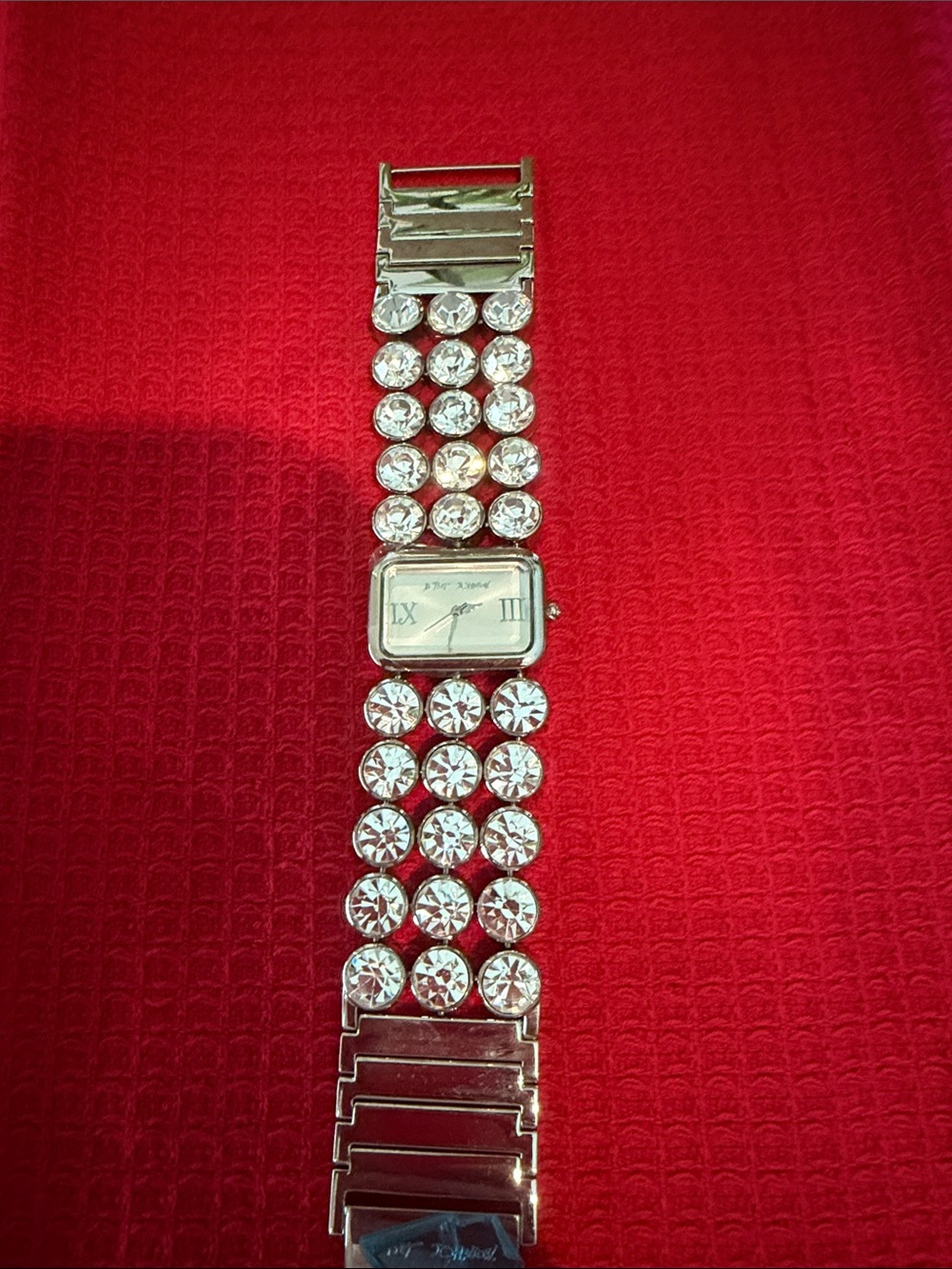 Betsey Johnson Silver Crystal Bracelet Watch